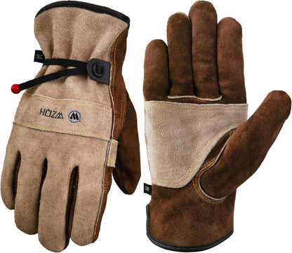 Leather Work Gloves for Men or Women.Gardening,Welding,Coffee-grey L | Glove for Tig, Mig, Construction, Chainsaw, Farm, Ranch, etc. Cowhide, Soft Lining, Utility, Firm Grip, Durable.Large