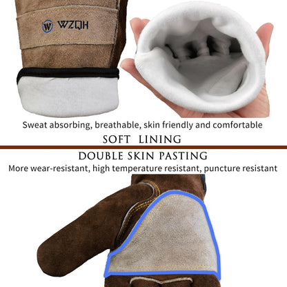 Leather Work Gloves for Men or Women.Gardening,Welding,Coffee-grey L | Glove for Tig, Mig, Construction, Chainsaw, Farm, Ranch, etc. Cowhide, Soft Lining, Utility, Firm Grip, Durable.Large