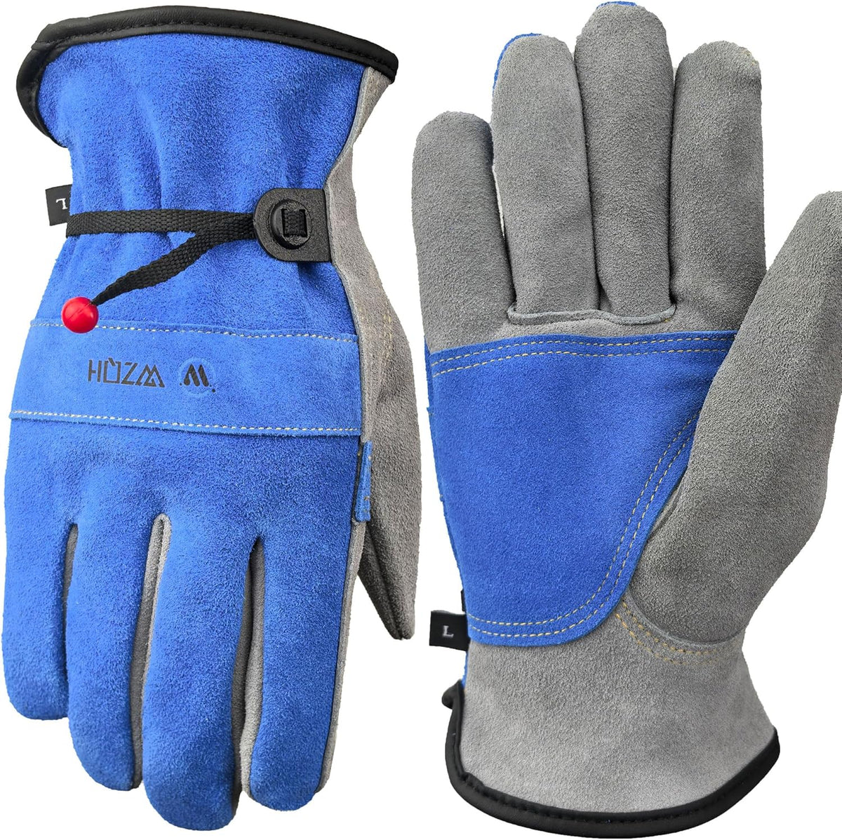 Leather Work Gloves for Men or Women.Gardening,Welding,Coffee-grey L | Glove for Tig, Mig, Construction, Chainsaw, Farm, Ranch, etc. Cowhide, Soft Lining, Utility, Firm Grip, Durable.Large