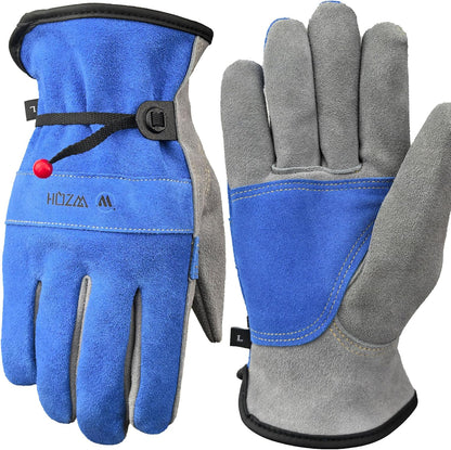 Leather Work Gloves for Men or Women.Gardening,Welding,Coffee-grey L | Glove for Tig, Mig, Construction, Chainsaw, Farm, Ranch, etc. Cowhide, Soft Lining, Utility, Firm Grip, Durable.Large