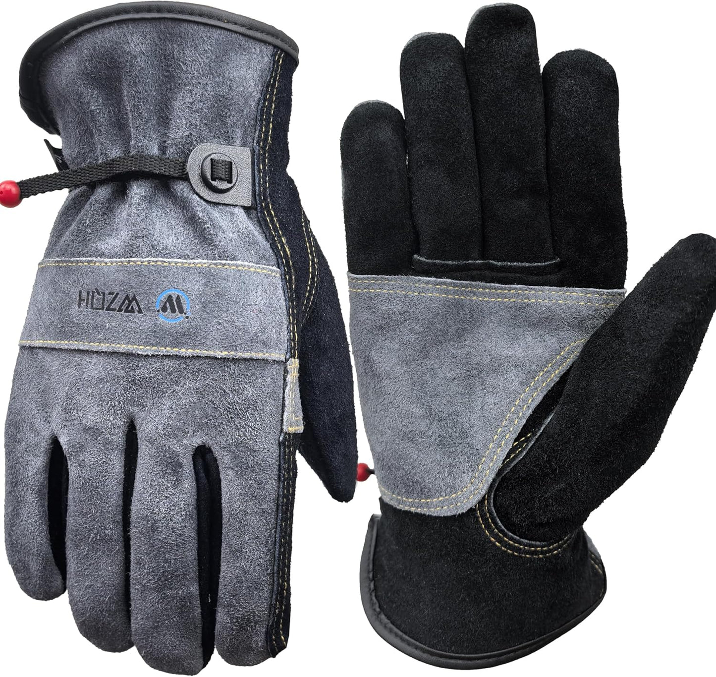 Leather Work Gloves for Men or Women.Gardening,Welding,Coffee-grey L | Glove for Tig, Mig, Construction, Chainsaw, Farm, Ranch, etc. Cowhide, Soft Lining, Utility, Firm Grip, Durable.Large