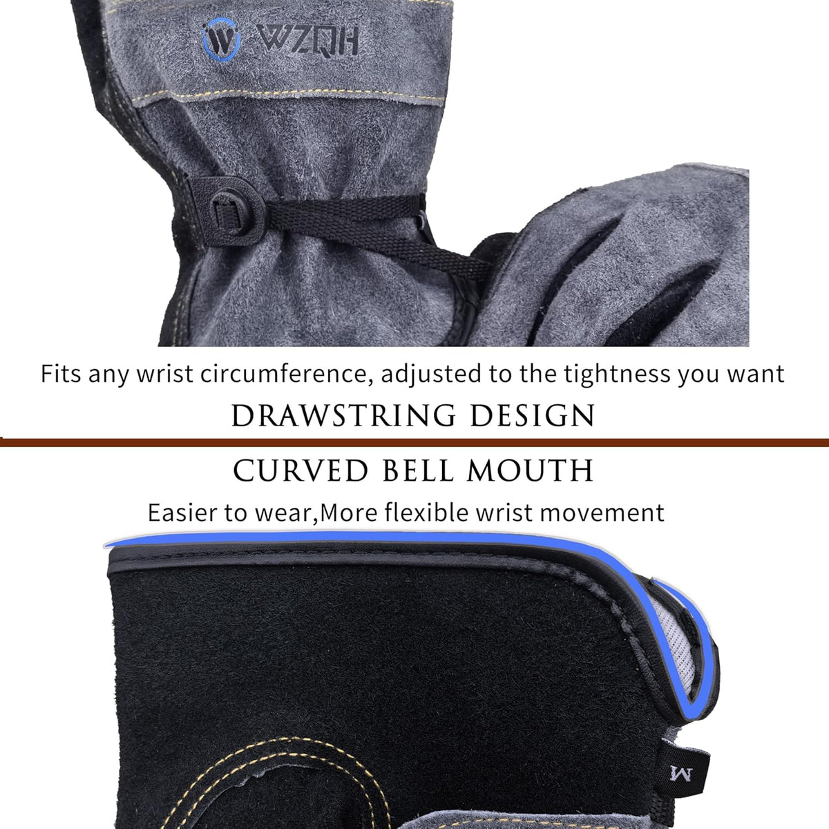 Leather Work Gloves for Men or Women.Gardening,Welding,Coffee-grey L | Glove for Tig, Mig, Construction, Chainsaw, Farm, Ranch, etc. Cowhide, Soft Lining, Utility, Firm Grip, Durable.Large