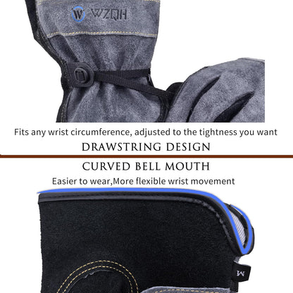Leather Work Gloves for Men or Women.Gardening,Welding,Coffee-grey L | Glove for Tig, Mig, Construction, Chainsaw, Farm, Ranch, etc. Cowhide, Soft Lining, Utility, Firm Grip, Durable.Large