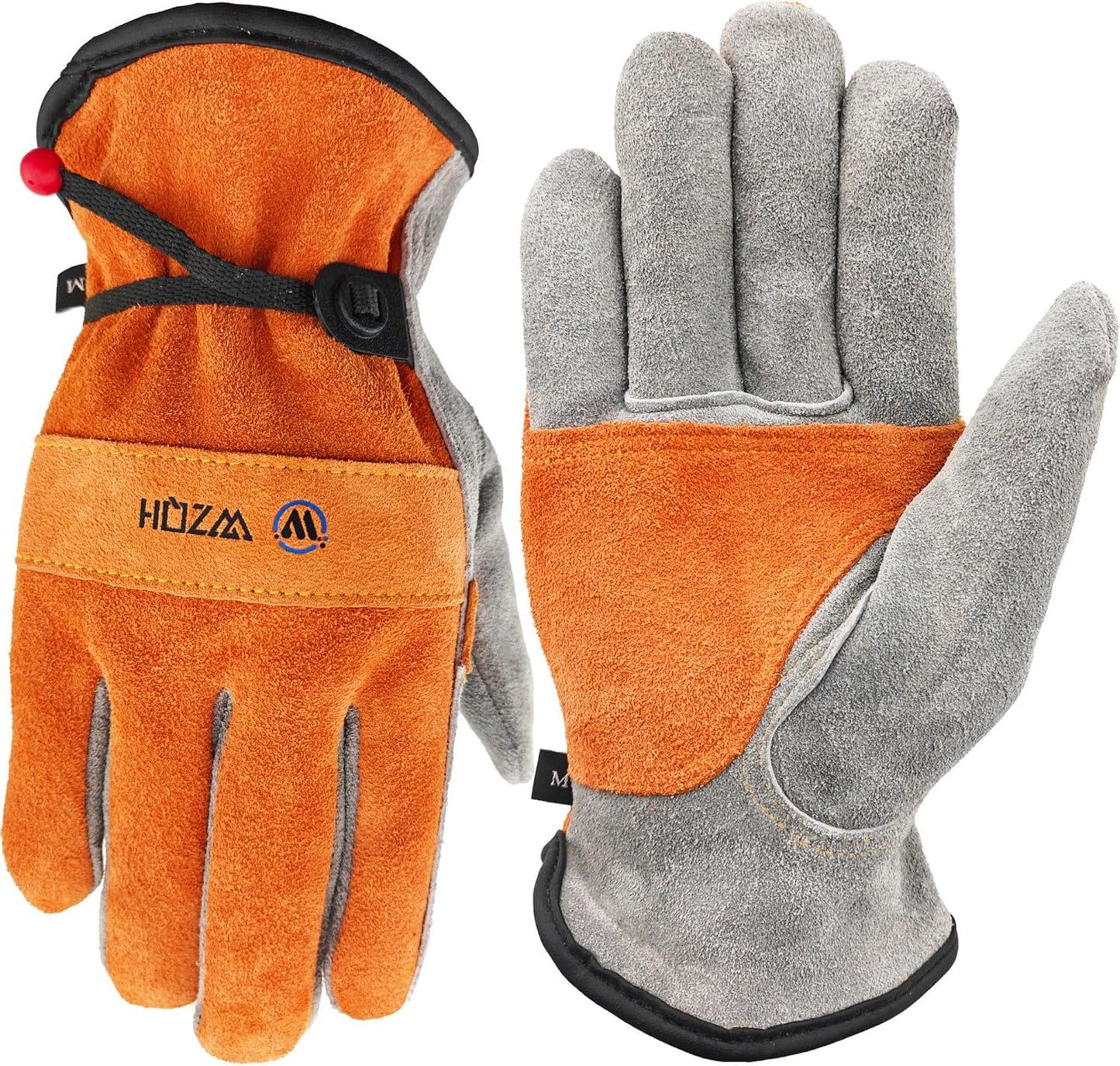 Leather Work Gloves for Men or Women.Gardening,Welding,Coffee-grey L | Glove for Tig, Mig, Construction, Chainsaw, Farm, Ranch, etc. Cowhide, Soft Lining, Utility, Firm Grip, Durable.Large