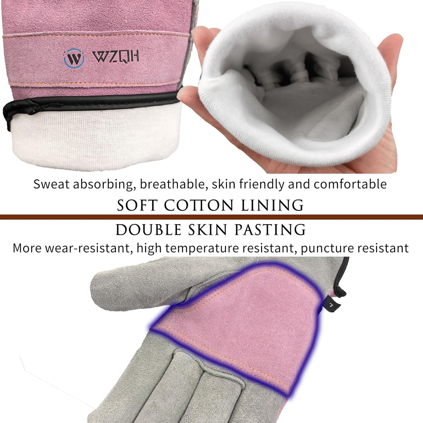 Leather Work Gloves for Men or Women.Gardening,Welding,Coffee-grey L | Glove for Tig, Mig, Construction, Chainsaw, Farm, Ranch, etc. Cowhide, Soft Lining, Utility, Firm Grip, Durable.Large