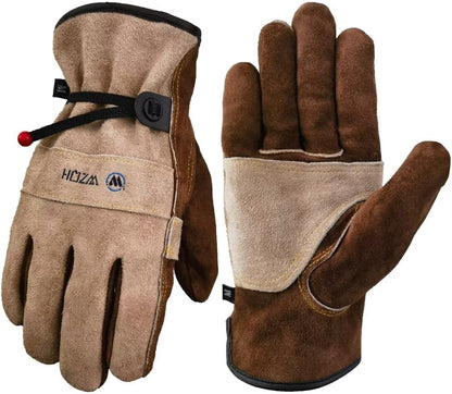 Leather Work Gloves for Men or Women.Gardening,Welding,Coffee-grey L | Glove for Tig, Mig, Construction, Chainsaw, Farm, Ranch, etc. Cowhide, Soft Lining, Utility, Firm Grip, Durable.Large