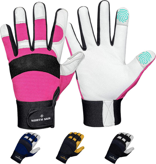 Gardening Thorn-Proof Working Gloves with Touch Screen Support, Thick Leather, Heavy-Duty Safety Gloves for Garden