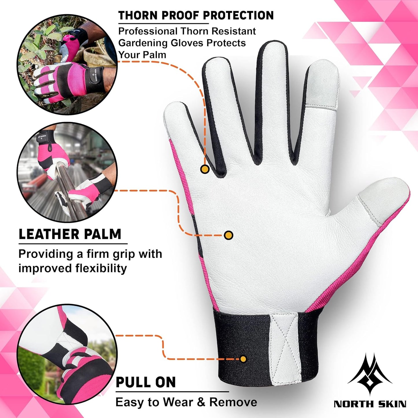Gardening Thorn-Proof Working Gloves with Touch Screen Support, Thick Leather, Heavy-Duty Safety Gloves for Garden