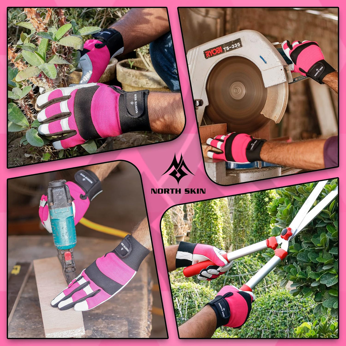 Gardening Thorn-Proof Working Gloves with Touch Screen Support, Thick Leather, Heavy-Duty Safety Gloves for Garden
