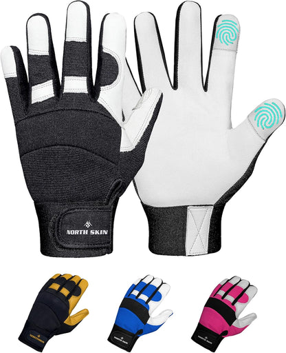Gardening Thorn-Proof Working Gloves with Touch Screen Support, Thick Leather, Heavy-Duty Safety Gloves for Garden
