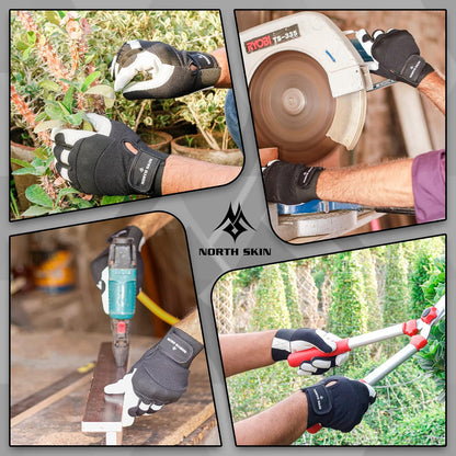 Gardening Thorn-Proof Working Gloves with Touch Screen Support, Thick Leather, Heavy-Duty Safety Gloves for Garden