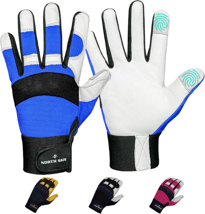 Gardening Thorn-Proof Working Gloves with Touch Screen Support, Thick Leather, Heavy-Duty Safety Gloves for Garden