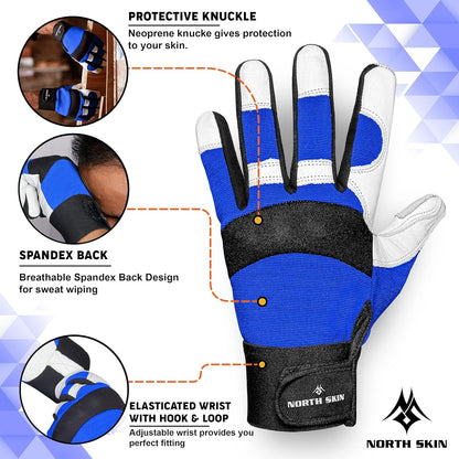 Gardening Thorn-Proof Working Gloves with Touch Screen Support, Thick Leather, Heavy-Duty Safety Gloves for Garden