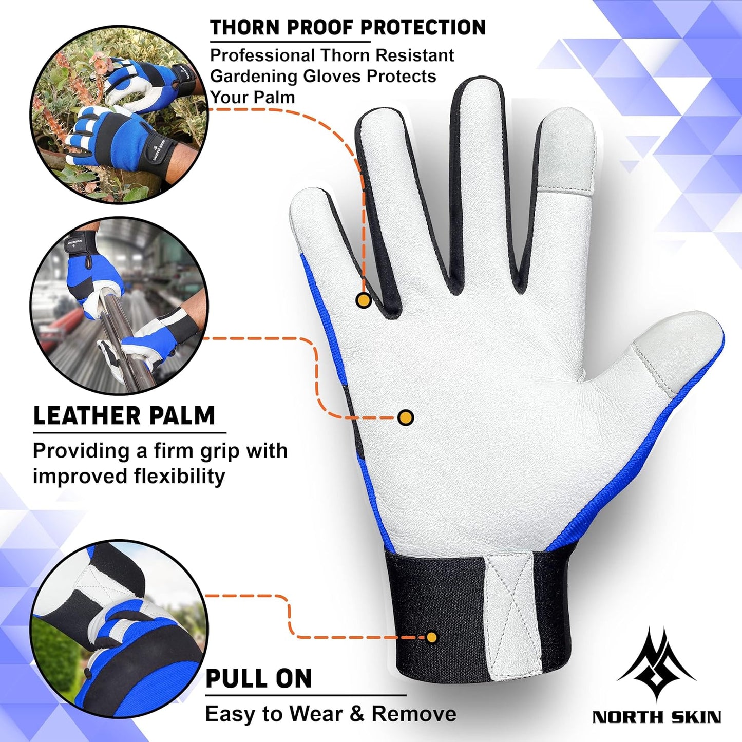 Gardening Thorn-Proof Working Gloves with Touch Screen Support, Thick Leather, Heavy-Duty Safety Gloves for Garden