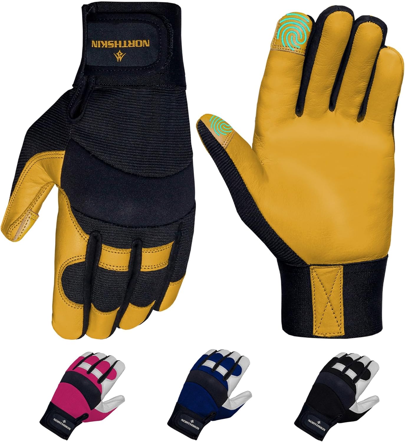 Gardening Thorn-Proof Working Gloves with Touch Screen Support, Thick Leather, Heavy-Duty Safety Gloves for Garden