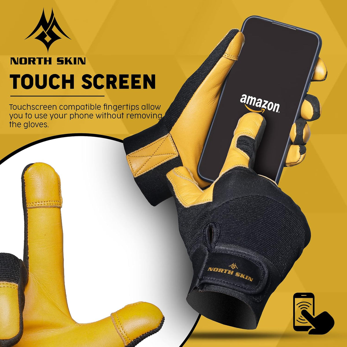Gardening Thorn-Proof Working Gloves with Touch Screen Support, Thick Leather, Heavy-Duty Safety Gloves for Garden