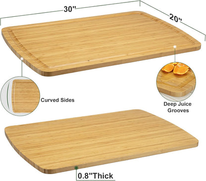 24 x 18 In Acacia Cutting Boardfor Kitchen, XXL Extra Large Charcuterie Cheese Platter Serving Tray, Food Prep and Serving Boards, Chopping Boards for Meal Vegetables and Cheese