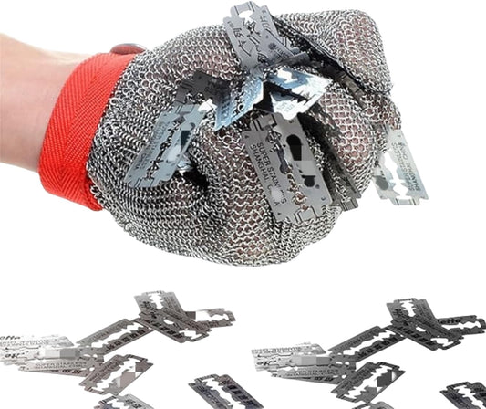 Inf-way 304L Brushed Stainless Steel Mesh Cut Resistant Chain Mail Gloves Kitchen Butcher Working Safety Glove 1pcs