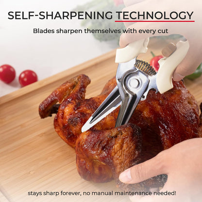 Scissors Titanium Kitchen Scissors Heavy Duty, Scissors all Purpose with Bottle Opener & Nutcracker, Dishwasher Safe Kitchen Shears for Meat, Chicken, Vegetables, Seafood & Herbs, Black