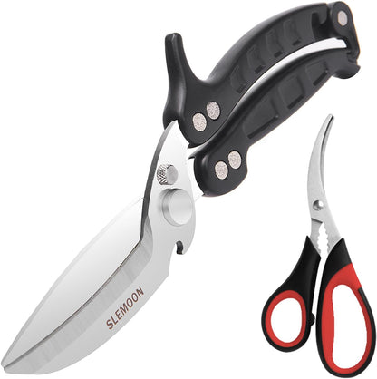 Heavy Duty Kitchen Poultry Shears Black,2pcs set
