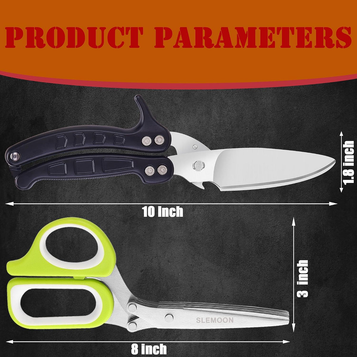 Heavy Duty Kitchen Poultry Shears Black,2pcs set
