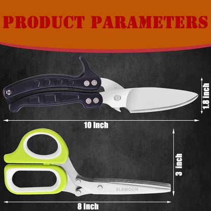Heavy Duty Kitchen Poultry Shears Black,2pcs set