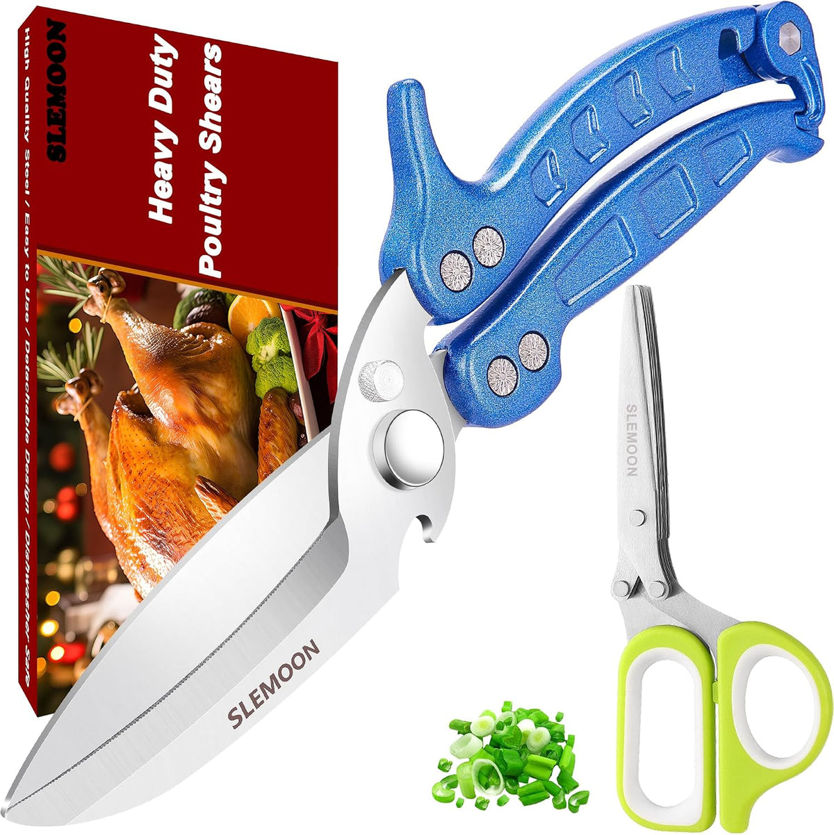 Heavy Duty Kitchen Poultry Shears Black,2pcs set