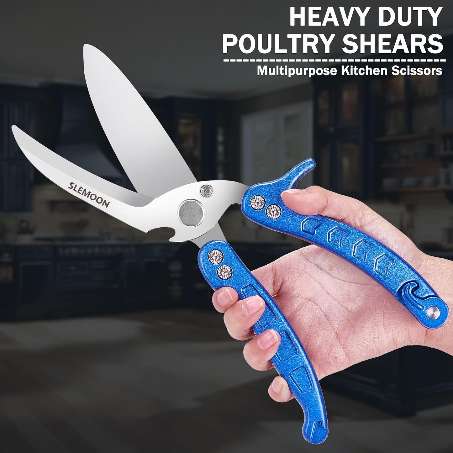 Heavy Duty Kitchen Poultry Shears Black,2pcs set