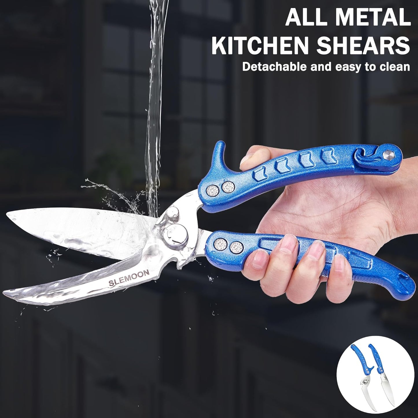 Heavy Duty Kitchen Poultry Shears Black,2pcs set