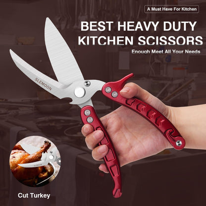 Heavy Duty Kitchen Poultry Shears Black,2pcs set