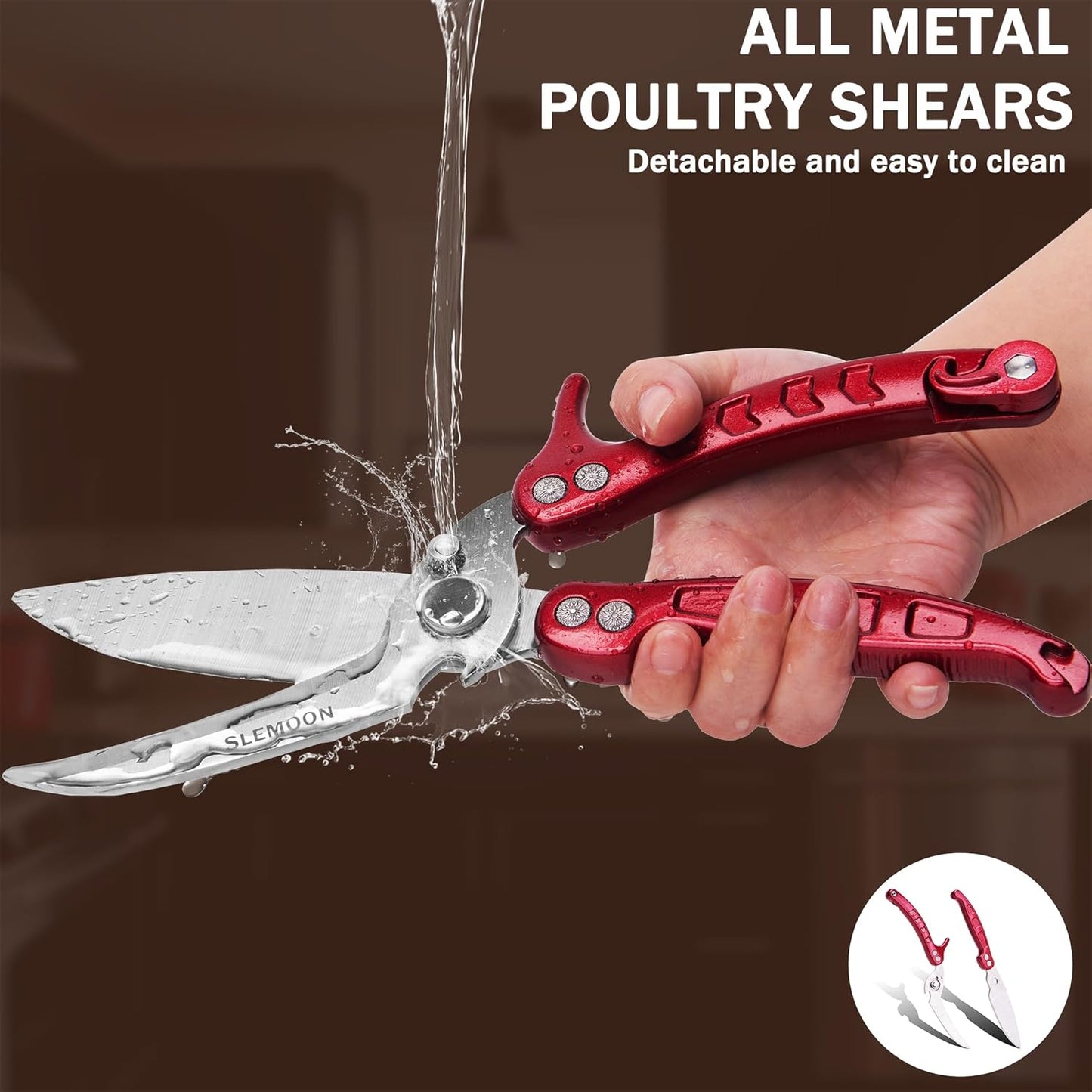 Heavy Duty Kitchen Poultry Shears Black,2pcs set
