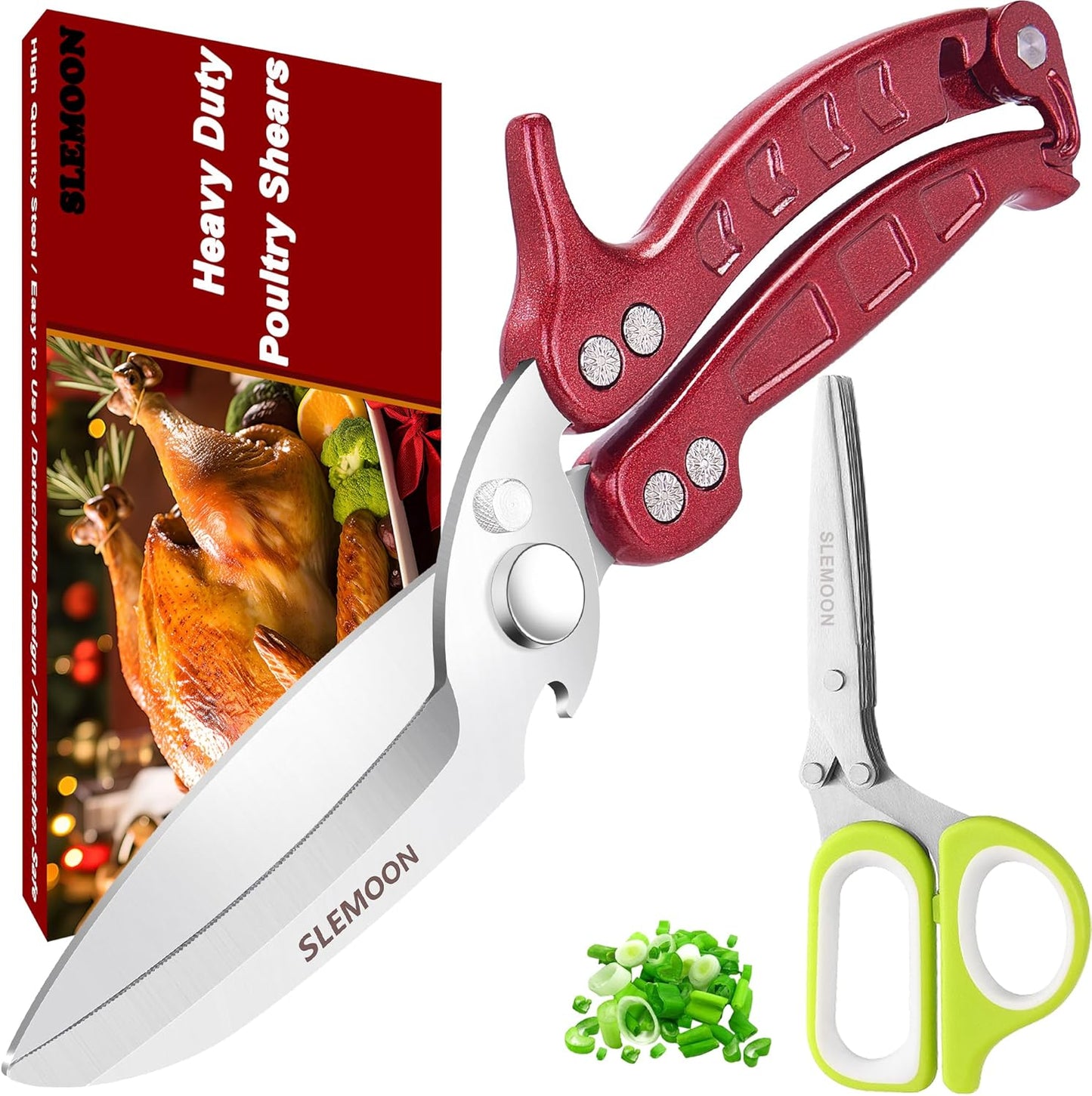 Heavy Duty Kitchen Poultry Shears Black,2pcs set