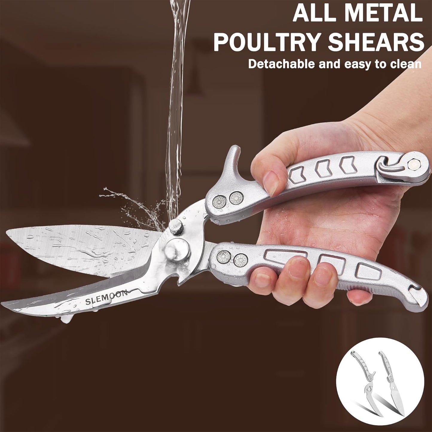 Heavy Duty Kitchen Poultry Shears Black,2pcs set