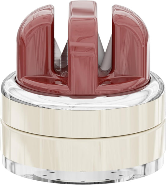 Kitchen Knife Sharpener with Suction base for Hands Free,Compact Pocket Knife Sharpeners,All-in-one Professional Knife Sharpener Tool Suitable for: Kitchen Knives,Cleaver,Fruit Knives(Red)