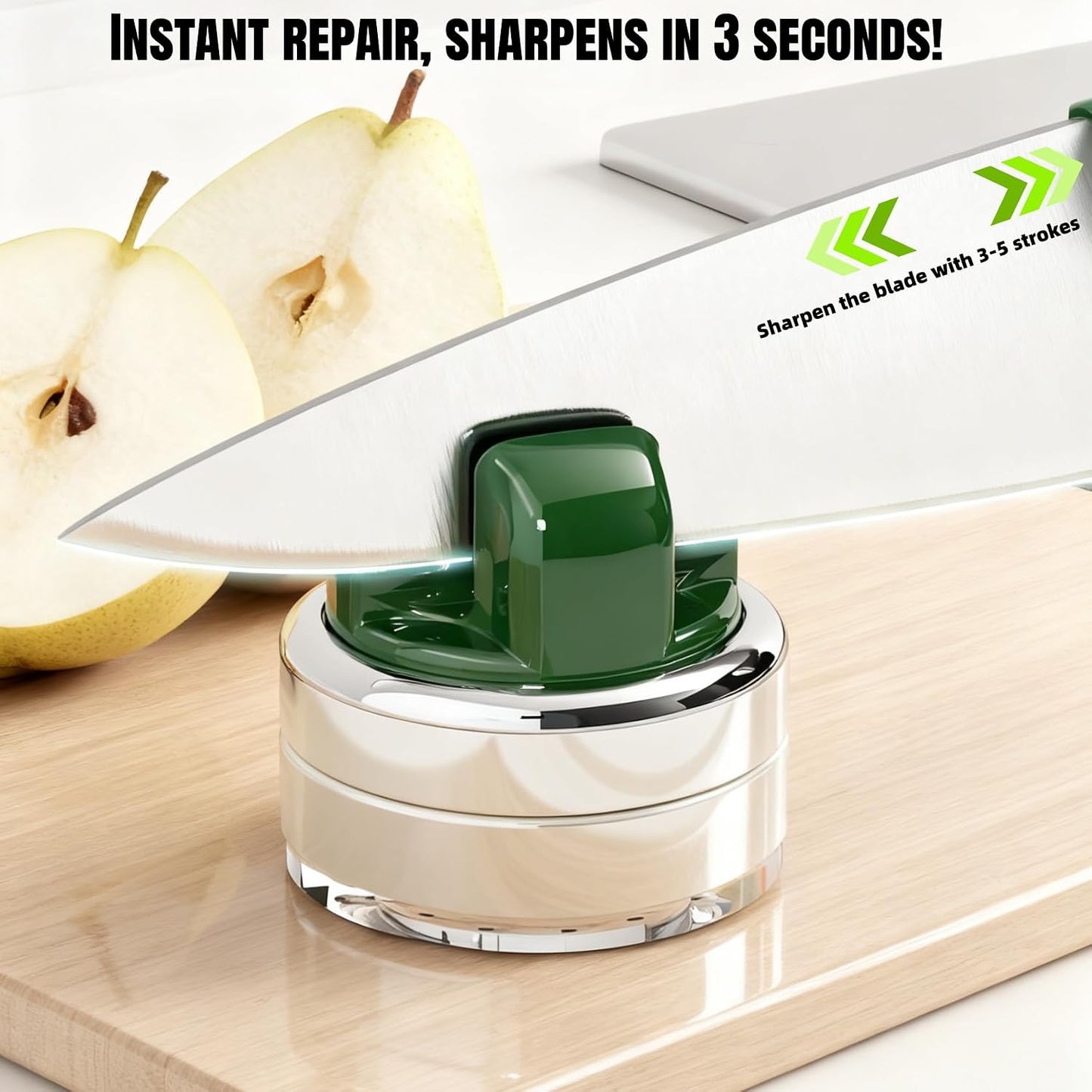 Kitchen Knife Sharpener with Suction base for Hands Free,Compact Pocket Knife Sharpeners,All-in-one Professional Knife Sharpener Tool Suitable for: Kitchen Knives,Cleaver,Fruit Knives(Red)