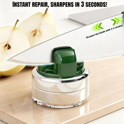 Kitchen Knife Sharpener with Suction base for Hands Free,Compact Pocket Knife Sharpeners,All-in-one Professional Knife Sharpener Tool Suitable for: Kitchen Knives,Cleaver,Fruit Knives(Red)