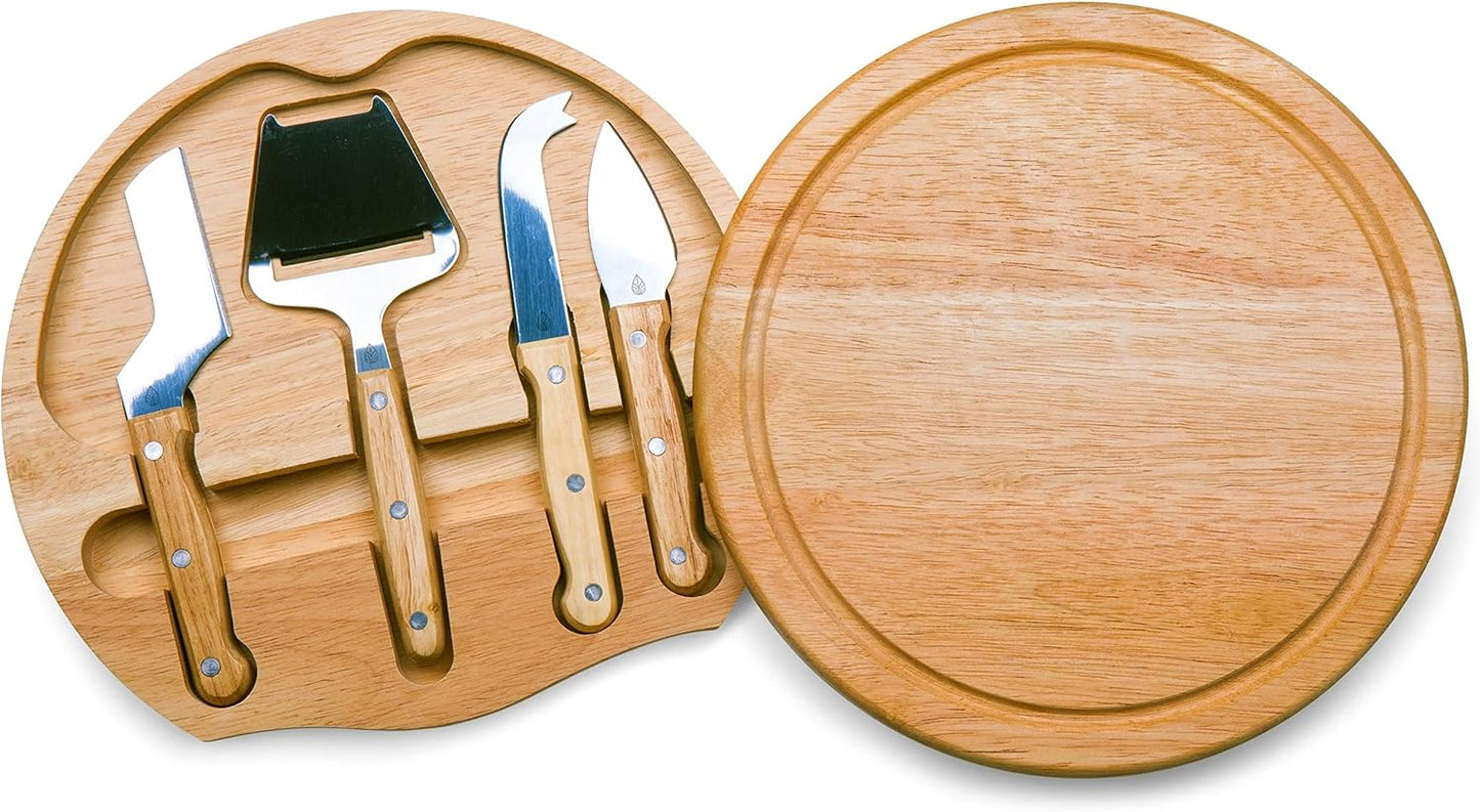 PICNIC TIME NCAA Circo Cheese Board and Knife Set - Charcuterie Board Set - Wood Cutting Board - Colors B