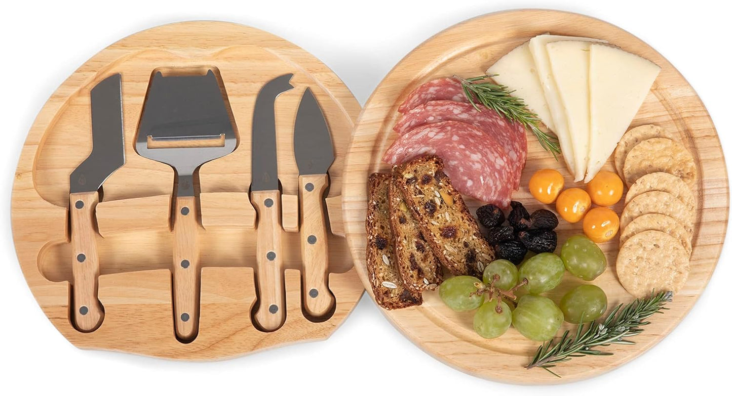 PICNIC TIME NCAA Circo Cheese Board and Knife Set - Charcuterie Board Set - Wood Cutting Board - Colors B