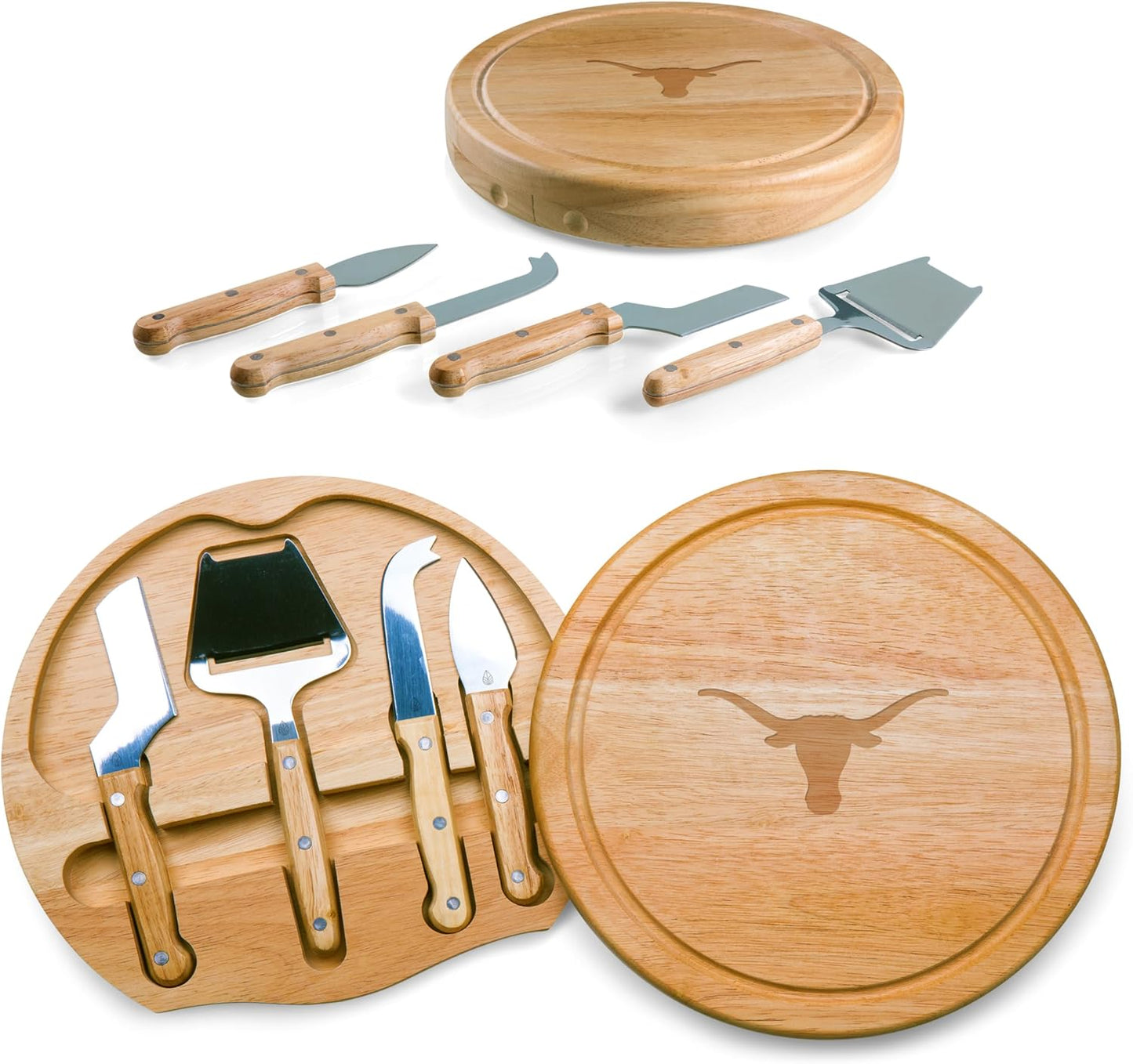 PICNIC TIME NCAA Circo Cheese Board and Knife Set - Charcuterie Board Set - Wood Cutting Board - Colors B
