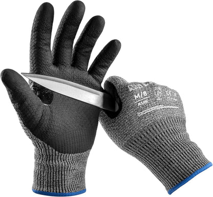 LANON Cut Resistant Gloves, Knife Protection Level D, Nitrile Coating with Honey Comb Pattern, ANSI A4 Cut Work Gloves, Reinforced Thumbs, 3D Comfort Fit, Breathable, Mechanical, Touchscreen,Small