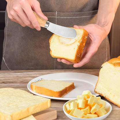 50 Pcs Cheese Spreader Knives, 4.72 Inch Cheese Spreader Knives with Wooden Handle, Stainless Steel Cheese Knives for Charcuterie Board, Sandwich, Appetizers, Cocktail Spreading