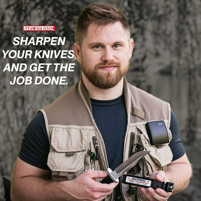 Multi-Purpose Knife & Tool Sharpener – Manual Sharpener for Kitchen Knives, Pocket Knives, Scissors, Axes & Garden Tools – Made in USA, 1 Pc