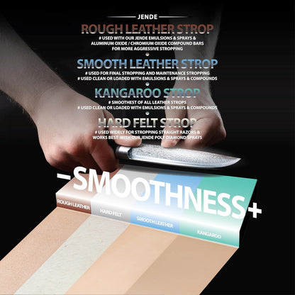 210x70mm Cow Leather Knife Strop on 3/4" thick weatherproof acrylic-Leather Knife Strop