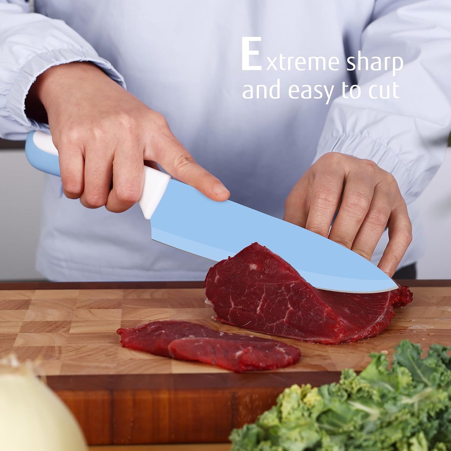 15 Pieces Kitchen Knife Set with Built-in Sharpening Wooden Block, Dishwasher Safe, High Carbon Stainless Steel Knife Block Set with Steak Knives, Kitchen Scissors, Hot Pink