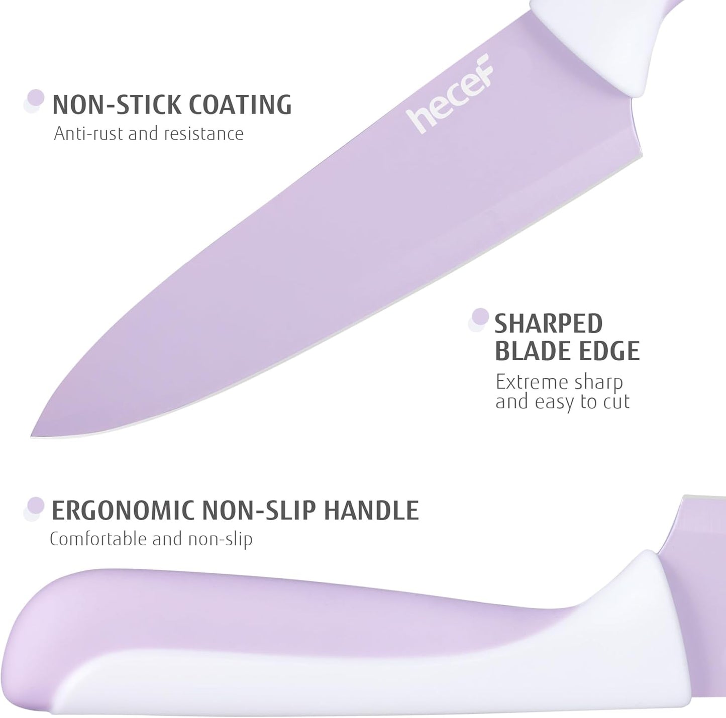 15 Pieces Kitchen Knife Set with Built-in Sharpening Wooden Block, Dishwasher Safe, High Carbon Stainless Steel Knife Block Set with Steak Knives, Kitchen Scissors, Hot Pink