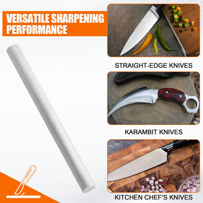 4.5" Sharpeners Ceramic Rod Without Handle, Pocket Knife Sharpener | ,Cylindrical Sharpening Stone Whetstone, Ceramic Honing Rod，for Kitchen Knives, Pocket Knives, Scissors