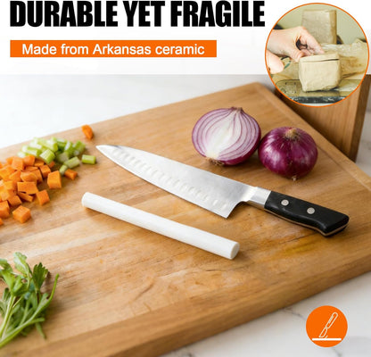 4.5" Sharpeners Ceramic Rod Without Handle, Pocket Knife Sharpener | ,Cylindrical Sharpening Stone Whetstone, Ceramic Honing Rod，for Kitchen Knives, Pocket Knives, Scissors