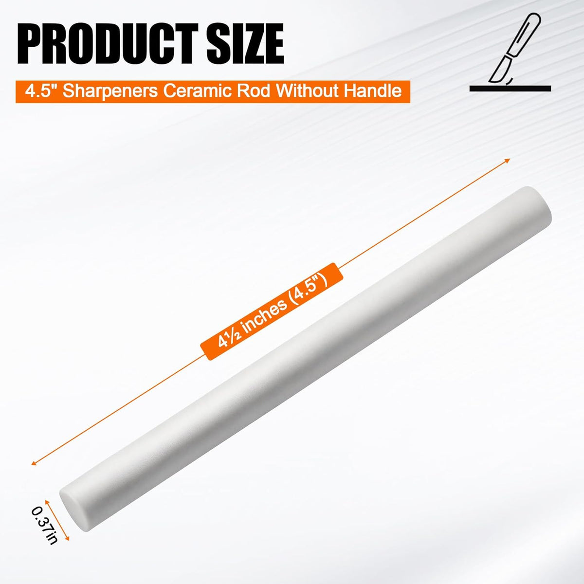 4.5" Sharpeners Ceramic Rod Without Handle, Pocket Knife Sharpener | ,Cylindrical Sharpening Stone Whetstone, Ceramic Honing Rod，for Kitchen Knives, Pocket Knives, Scissors