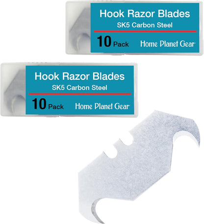 Serrated Blades for Utility Knife – TWO 10 Packs Heavy Duty Saw Razors for Box Cutter in Convenient Storage Box – Serrated Edge Razors 10 Packs, Standard Size - Fits Most Cutters & Knives