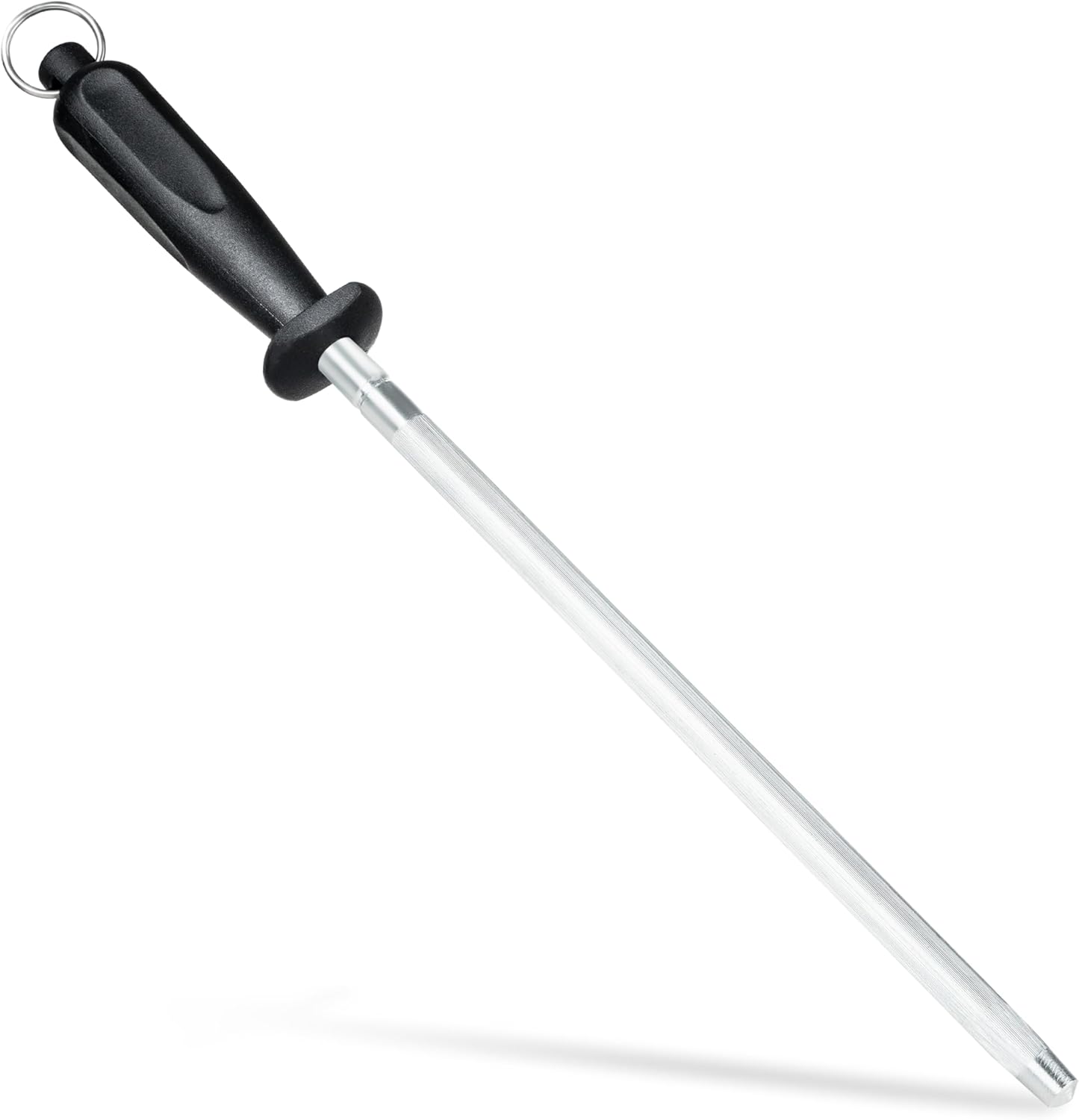 Knife Sharpener Rod, Kitchen Knives Sharpener Carbon Steel Professional Knife Sharpening Steel, Honing Rod with Hanging Holes (13 inches), N